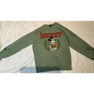 Disney Mickey Mouse Green Sweatshirt with Tennis Graphics